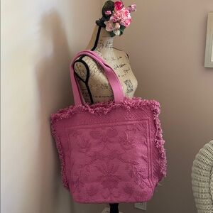 Shiraleah Textured Extra large Pink Tote Bag
